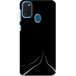 Чехол с картинками на черном фоне для Samsung Galaxy A21s (Дорога)