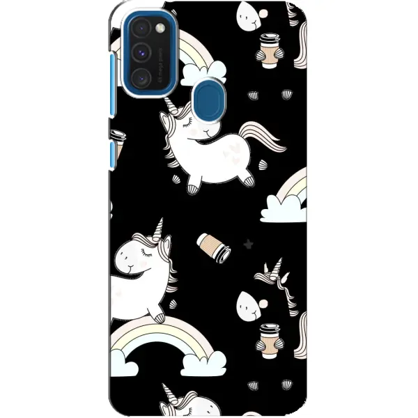 Чехол с рисунком «Единорог с кофе» для Samsung Galaxy A21s Чехол с рисунком «Единорог с кофе» для Samsung Galaxy A21s