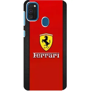 Силиконовый бампер с картинкой машины на Samsung Galaxy A21s (Ferrari Logo)
