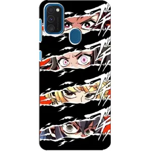 Силіконові чохлі з очіма Anime для Самсунг Галаксі А21с (Очі на чорному)