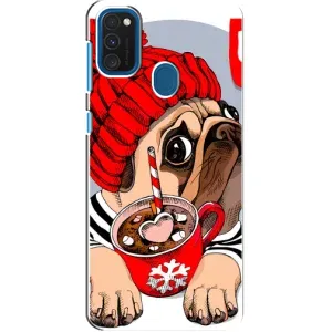 Бампер для Samsung Galaxy A21s с картинкой "Песики" (Грустная собака)