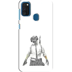 Силиконовый чехол с картинкой "Герой Pubg" на Samsung Galaxy A21s (Из букв)