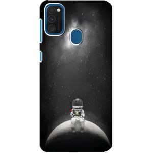 Силіконовый Чохол з принтом "Космонавти" на Samsung Galaxy A21s (Космонавт романтик)