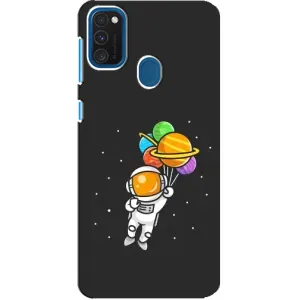 Силіконовый Чохол з принтом "Космонавти" на Samsung Galaxy A21s (Космонавт з кульками)