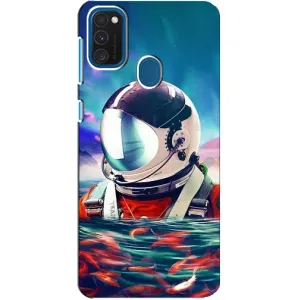 Силіконовый Чохол з принтом "Космонавти" на Samsung Galaxy A21s (Космонавт у воді)