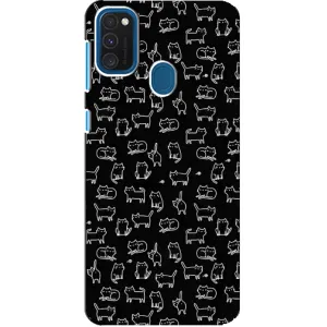 Чехол на тематику: Коты для Samsung Galaxy A21s (Котики на черном)
