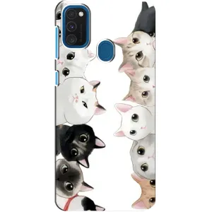 Силиконовый чехол с котиком для Samsung Galaxy A21s (Коты)