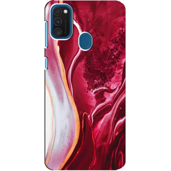 Чехол с рисунком «Красный мрамор» для Samsung Galaxy A21s