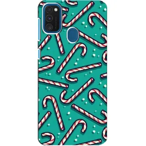 Силиконовый бампер на рождество для Samsung Galaxy A21s (Леденцы)