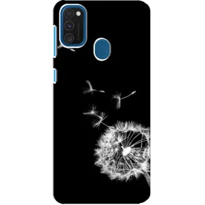 Силіконовий Чохол з кульбабками на Samsung Galaxy A21s (Кульбабка на чорному)