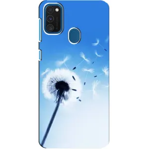 Силіконовий Чохол з кульбабками на Samsung Galaxy A21s (Кульбабка на блакитному)
