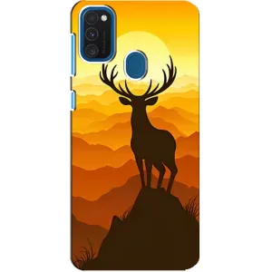 Чехлы с изображением разных животных для Samsung Galaxy A21s (Силуэт Оленя)