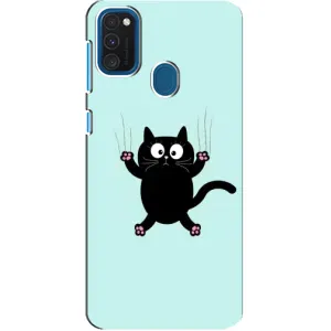 Силиконовый чехол с котиком для Samsung Galaxy A21s (Падающий кот)