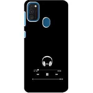 Чехол с картинками на черном фоне для Samsung Galaxy A21s (Плеер)