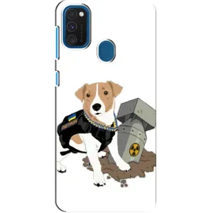 Чехол с принтом Собаки Патрон для Samsung Galaxy A21s (Пёс Патрон с ракетой)