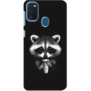 Силиконовый Чехол с Енотами на Samsung Galaxy A21s (С кофем)