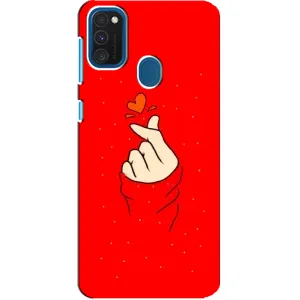 Чохол (Знак сердечка) для Samsung Galaxy A21s (Сердечко на червоному)