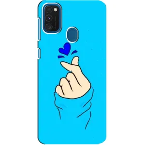 Чохол (Знак сердечка) для Samsung Galaxy A21s (Сердечко на синоьому)