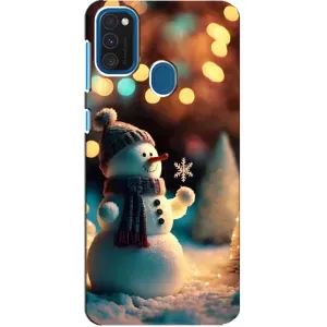 Чехлы на Новый Год Samsung Galaxy A21s (Снеговик праздничный)