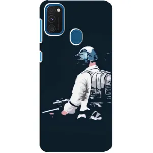 Силиконовый чехол с картинкой "Герой Pubg" на Samsung Galaxy A21s (В экиперовке)