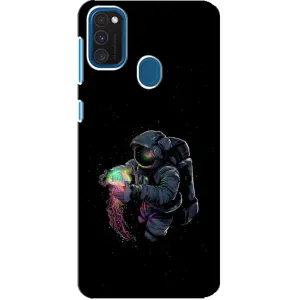 Силіконовый Чохол з принтом "Космонавти" на Samsung Galaxy A21s (В руках земля)