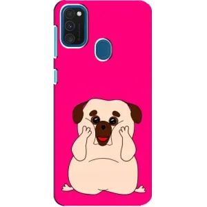 Чехол (ТПУ) Милые собачки для Samsung Galaxy A21s (Веселый Мопсик)
