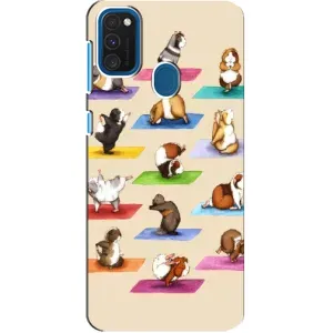 Чехол с Прикольным принтом на Samsung Galaxy A21s (Ёга свинок)