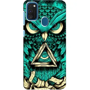 Чохли з принтом СОВИ для Samsung Galaxy A21s (Зелена сова)