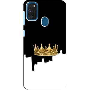Чехол (Корона на чёрном фоне) для Самсунг Галакси А21с (Золотая корона)