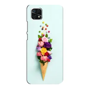 Чехлы с тематикой "ЦВЕТЫ" на Samsung Galaxy A22 5G (Цветок-мороженное)