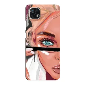 Силиконовый Чехол на Samsung Galaxy A22 5G с картинкой Стильных Девушек (Девушка и ресницы)