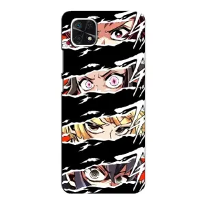 Силіконові чохлі з очіма Anime для Самсунг Галаксі А22 5G (Очі на чорному)