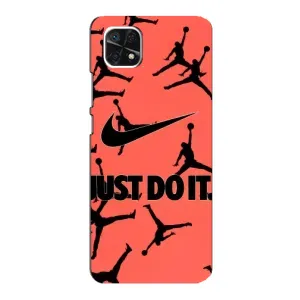Силиконовый Чехол Nike Air Jordan на Самсунг Галакси А22 5G (Just Do It)