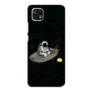 Силіконовый Чохол з принтом "Космонавти" на Samsung Galaxy A22 5G (Космонавт на рибалці)