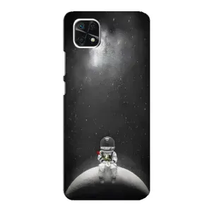 Силіконовый Чохол з принтом "Космонавти" на Samsung Galaxy A22 5G (Космонавт романтик)