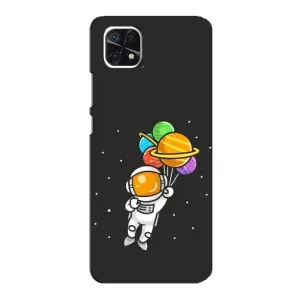 Силіконовый Чохол з принтом "Космонавти" на Samsung Galaxy A22 5G (Космонавт з кульками)