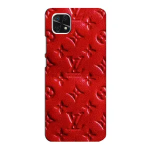 Текстурный Чехол Louis Vuitton для Самсунг Галакси А22 5G (Красный ЛВ)
