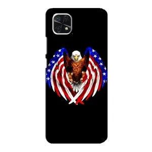 Чехол Флаг USA для Samsung Galaxy A22 5G (Крылья США)