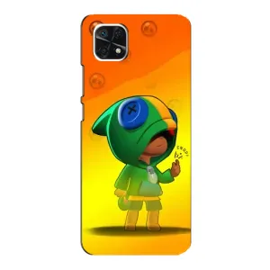 Чехол Бравл Старс для Samsung Galaxy A22 5G (LEON в кофте)