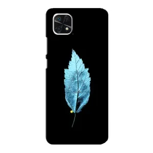 Чохол з картинками на чорному фоні для Samsung Galaxy A22 5G (Листя)