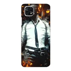 Силиконовый чехол с картинкой "Герой Pubg" на Samsung Galaxy A22 5G (Man Пубг)