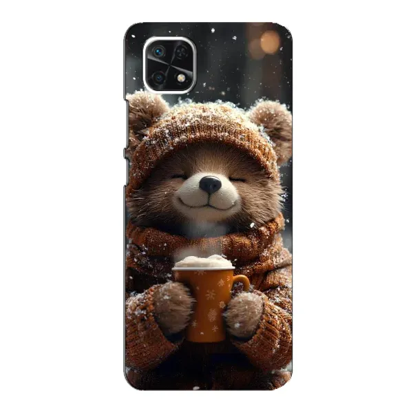 Чехол с рисунком «Медвежонок с кофе» для Samsung Galaxy A22 5G Чехол с рисунком «Медвежонок с кофе» для Samsung Galaxy A22 5G