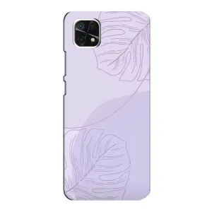 Чехол цветочный дизайн для Samsung Galaxy A22 5G (Монстера фиолетовая)