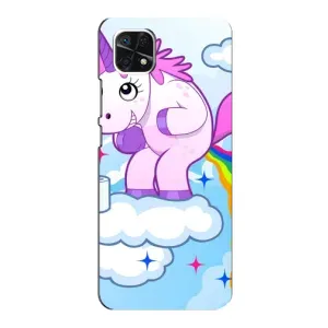 Чехол Unicorn на Samsung Galaxy A22 5G (Радуга единорожка)
