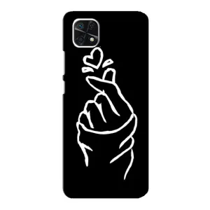 Чехлы (Знак сердечка) на Samsung Galaxy A22 5G (Сердце на черном)