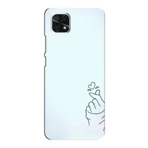 Чехлы (Знак сердечка) на Samsung Galaxy A22 5G (Сердце на голубом)
