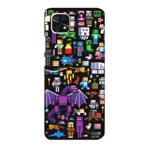 Чехол майнкрафт для Samsung Galaxy A22 5G (Все персонажи)