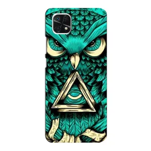 Чохли з принтом СОВИ для Samsung Galaxy A22 5G (Зелена сова)