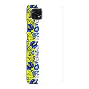 Силиконовый Чехол на Samsung Galaxy A22 5G с картинкой Вышиванки (Желто-синяя вышиванка)