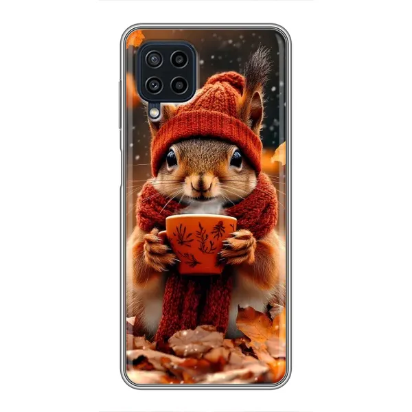 Чехол с рисунком «Белка с кофе» для Samsung Galaxy A22 Чехол с рисунком «Белка с кофе» для Samsung Galaxy A22